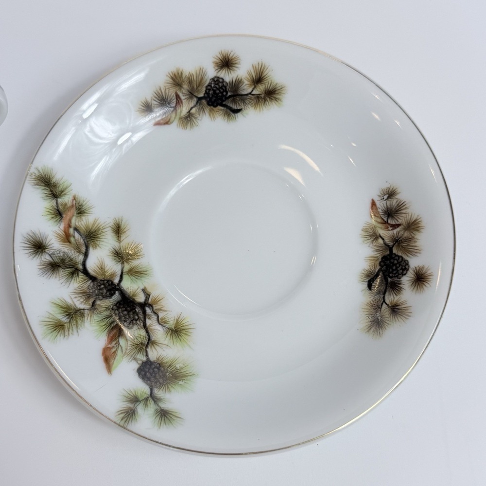 Vintage Sankyo China Japan Pinecone Teacup and Saucer Set C-165PC - Picture 3 of 10